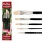 Creative Mark Pro-Stroke Powercryl Acrylic Paint Brushes - Explorer Value Set of 5 Assorted Shapes, Synthetic Brushes for Artists, Seamless Nickel-Plated Ferrules, Matte Black Handle, Soft-Touch Grip